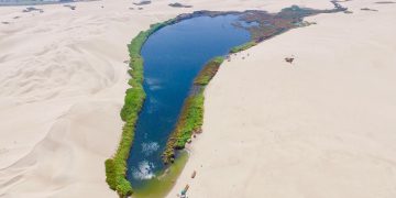 ica, desert, peru, nature, lake, oasis, sand