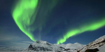 north, northern lights, cold, snow, aurora, nature, outdoors, sky